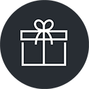 graphic drawing icon of a present with a bow