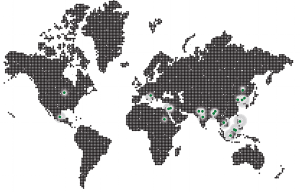 world map of Stars Design Group global partners