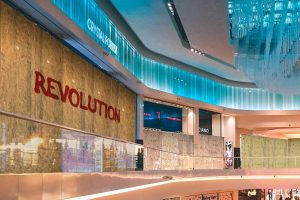 a mall store front with the words revolution