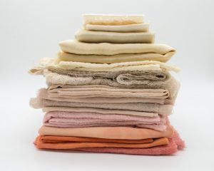 Raw fabric of different colors