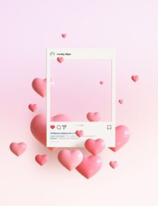 A social media post with hearts