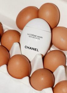 Chane; perfume in an egg carton