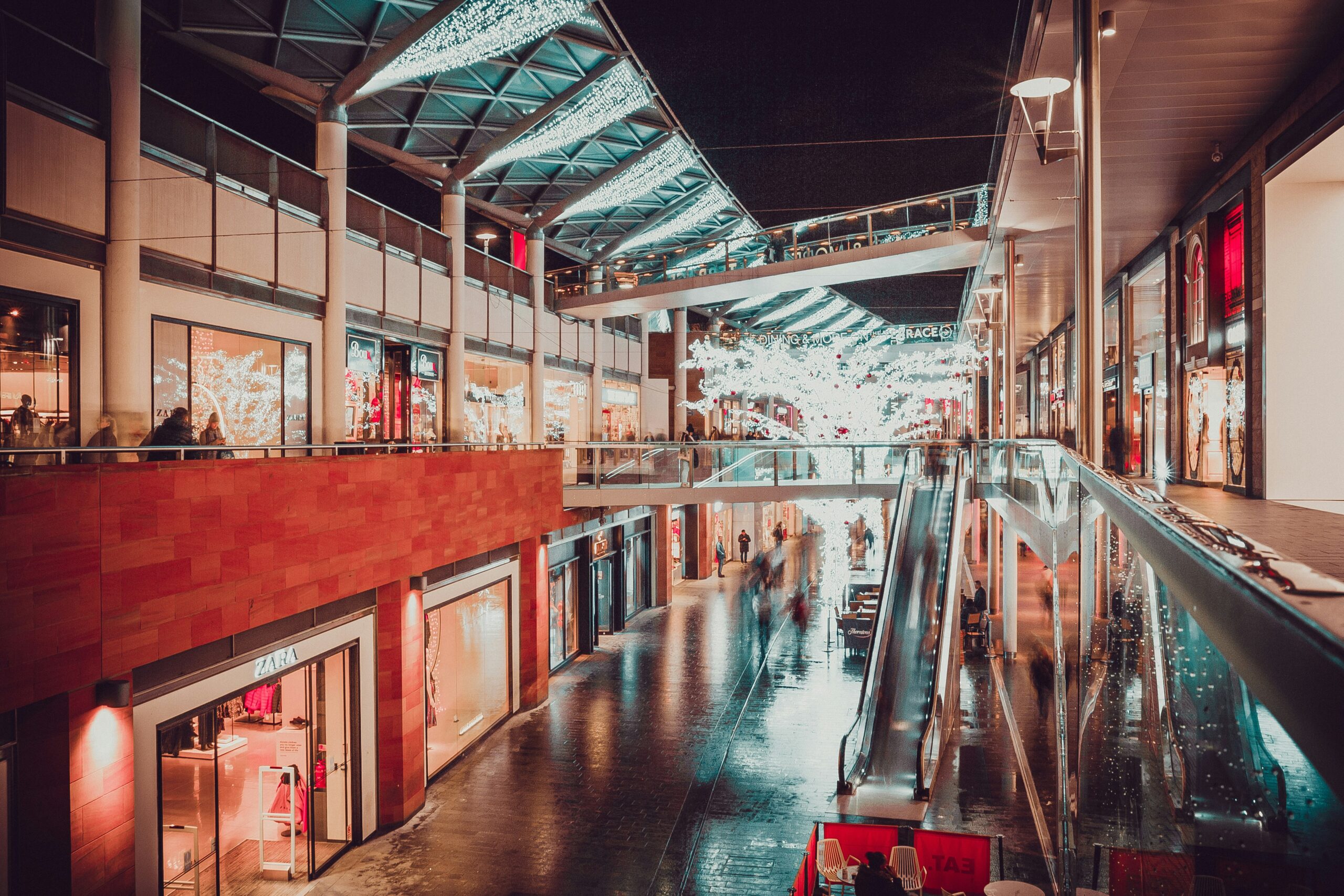 a colorful shopping mall