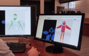 3D apparel screenshots on a computer screen