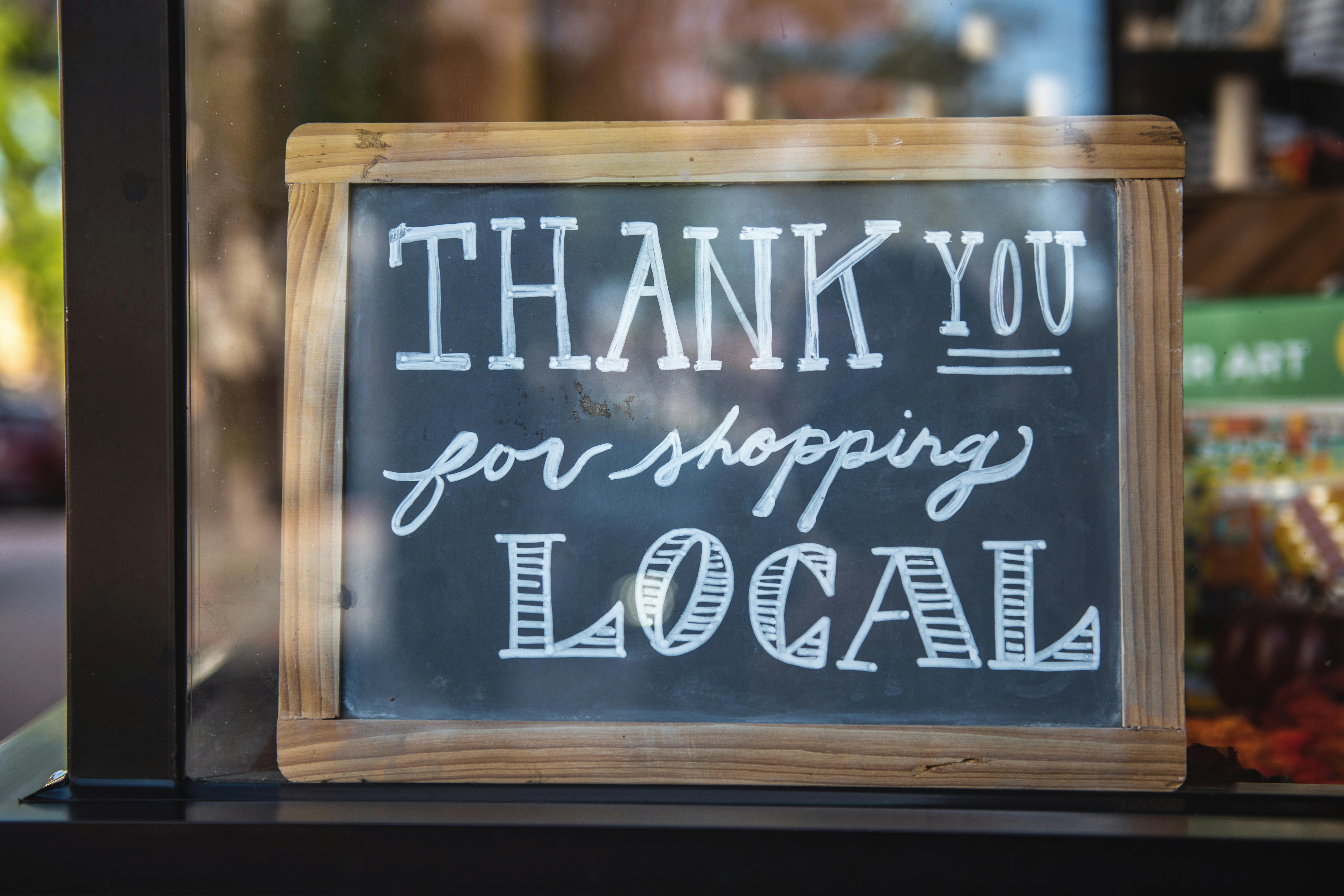 A thank you for supporting local sign in a window